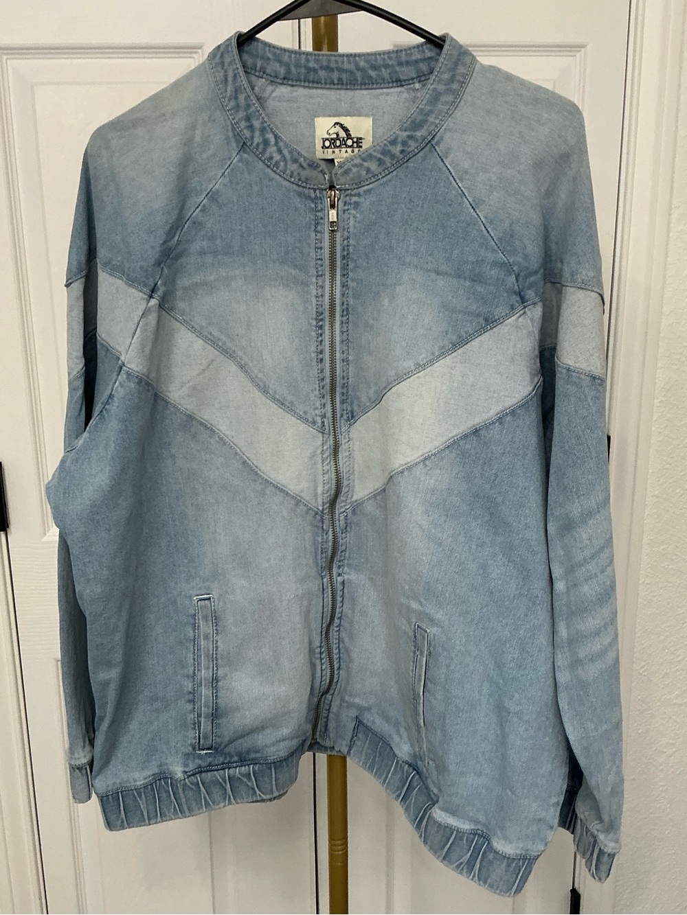 Vintage Jordache Light Blue Denim Bomber Jacket
